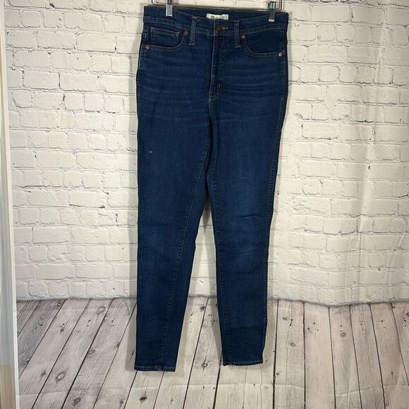 Madewell 10” High Rise Skinny Dark Wash Jeans size 29T Style F6179 - Picture 1 of 12